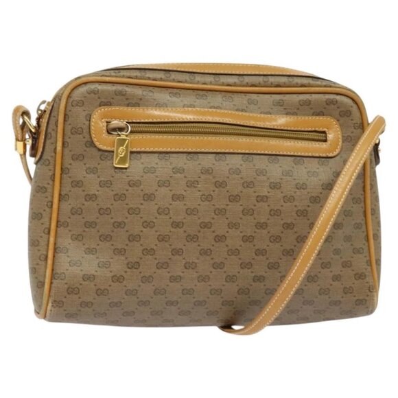 GUCCI Micro GG Supreme Shoulder Bag PVC Beige Gold 007 58 0014 Auth ki5741 - Picture 1 of 16